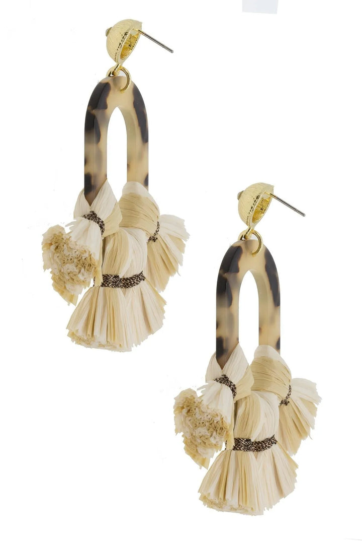 Montauk Resin and Tassel Earring Corn Silk