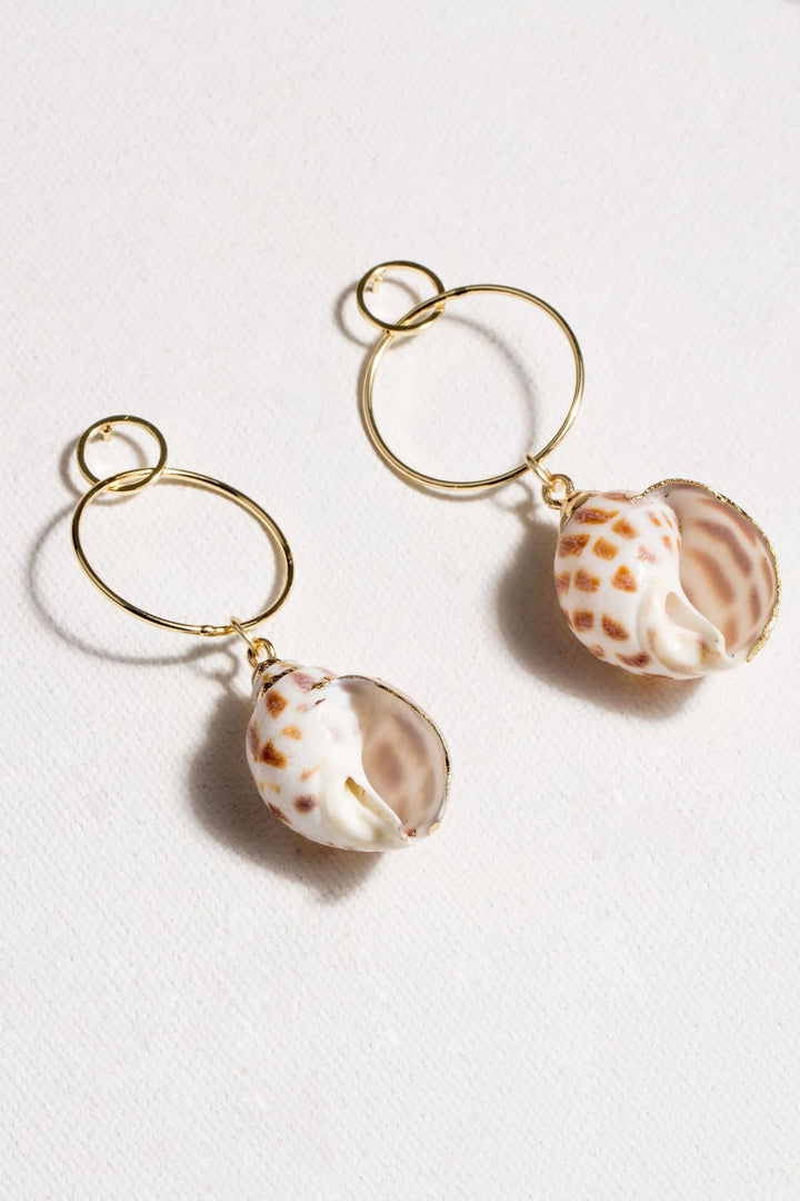 Underwater Shell Loop Earring White