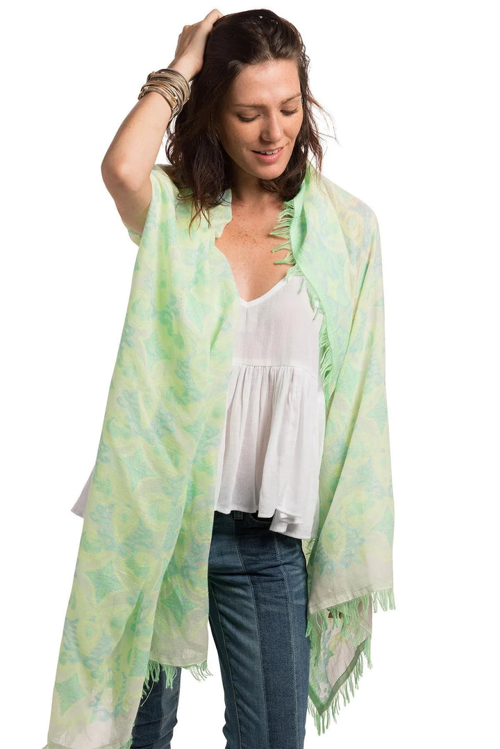 Vibrant Green Eyelash Scarf Light Green