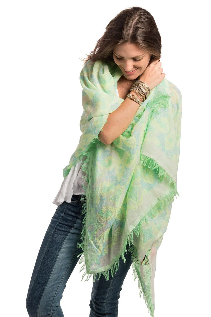 Vibrant Green Eyelash Scarf Light Green