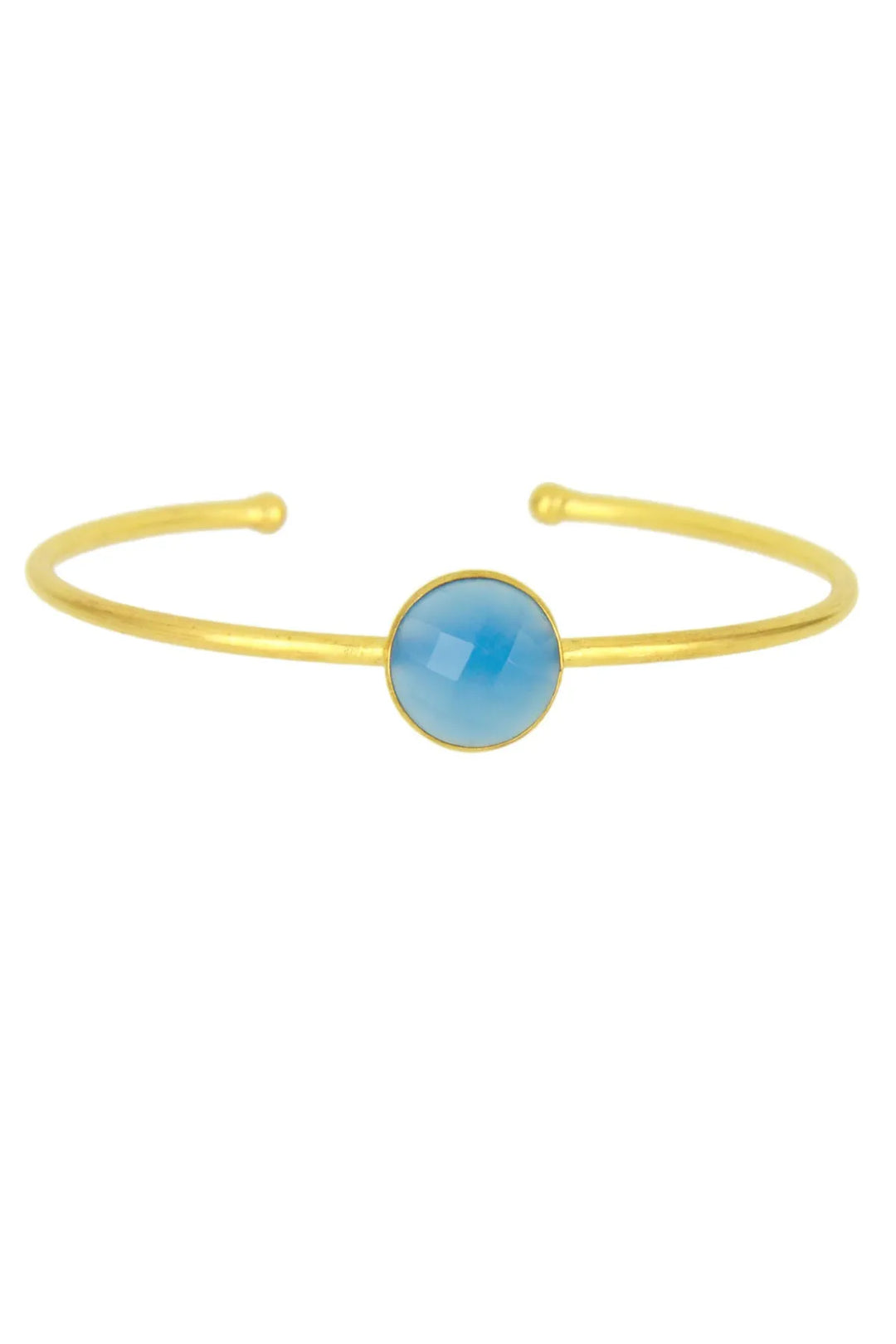 Single Gemstone Cuff Bracelet Light Sky  Blue