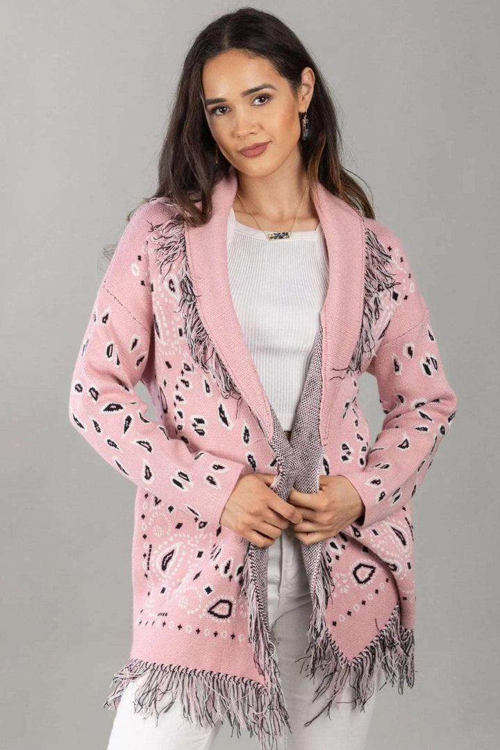 Bandana Paisley Kimono - SAACHI - Pink - Kimono