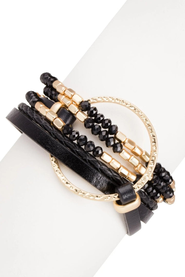 Go With The Flow Leather Bracelet Gold