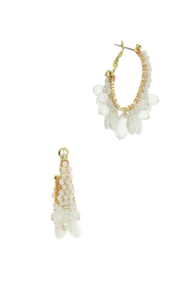 Celebrate Crystal Hoop Earring White