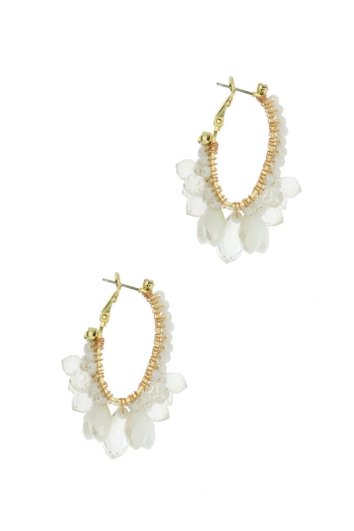 Celebrate Crystal Hoop Earring White