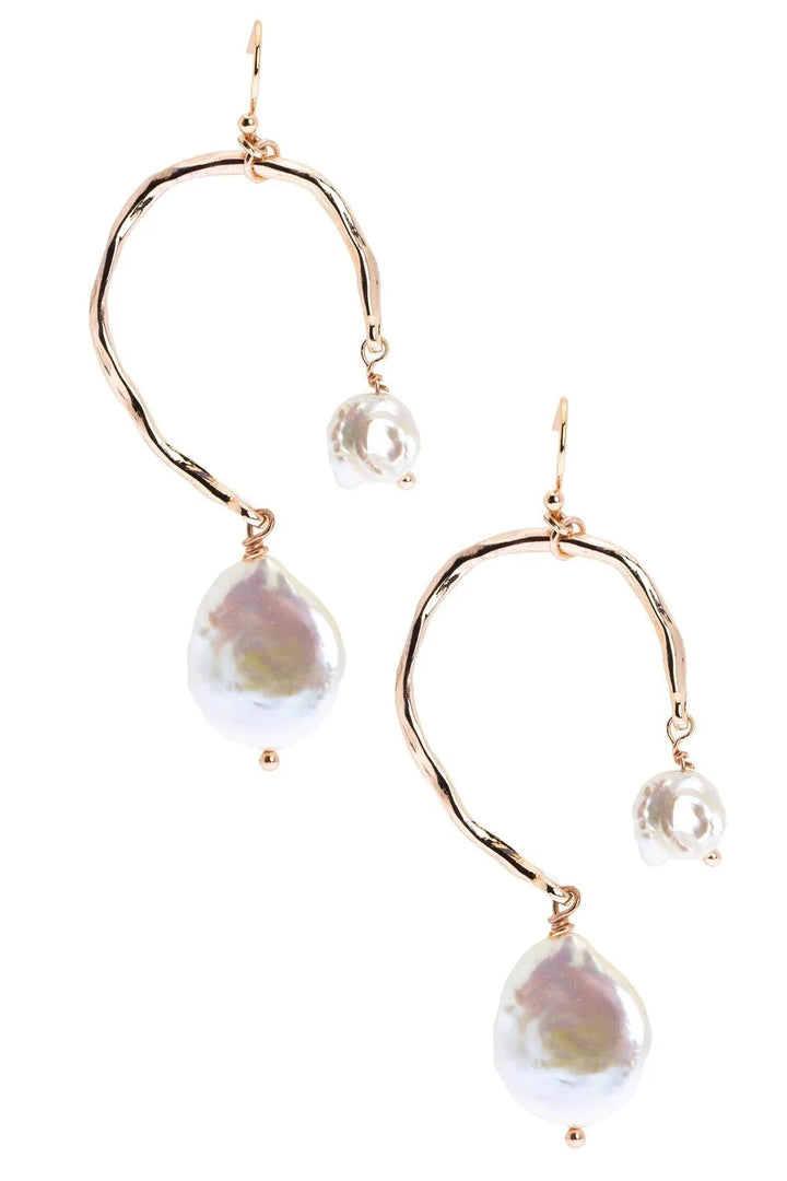 Saachistyle Gold Uneven Drop Earrings Lavender Blush