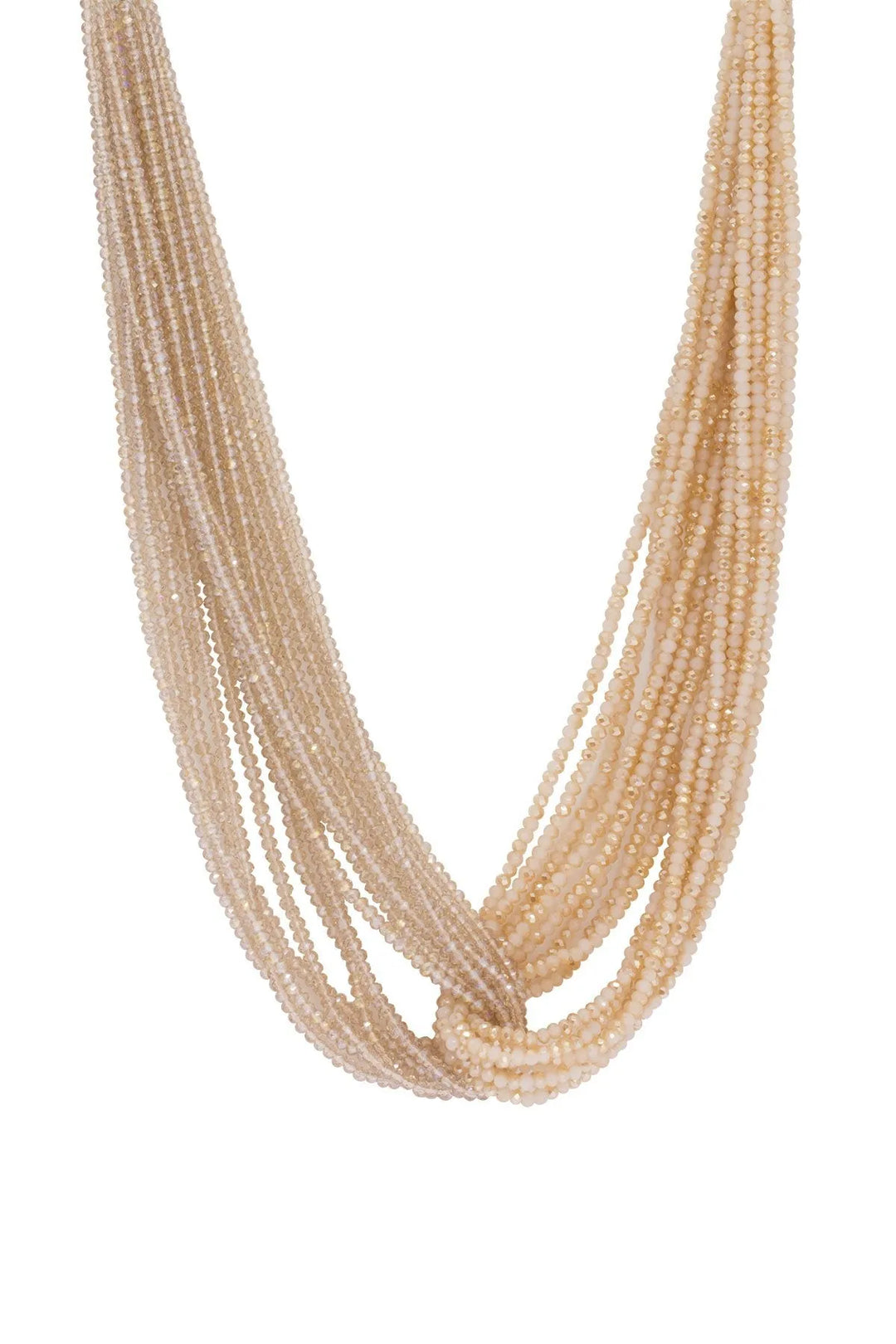 Two-Toned Short Beaded Statement Necklace Gold