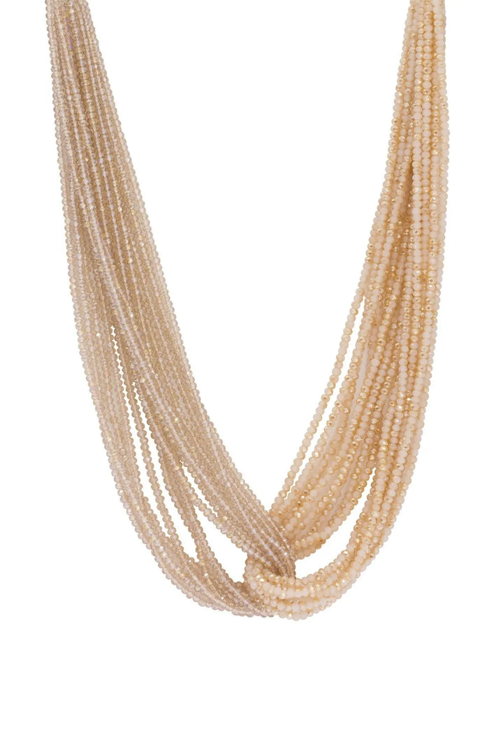 Two-Toned Short Beaded Statement Necklace Gold