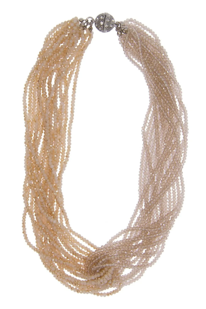 Two-Toned Short Beaded Statement Necklace Gold