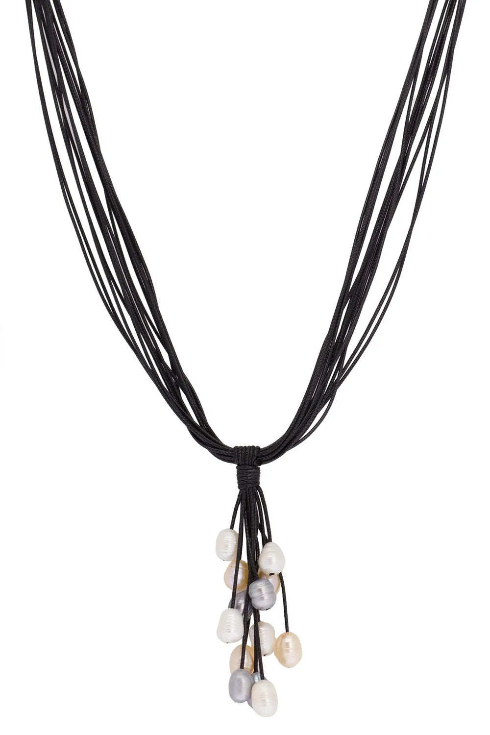 Tahitian Wax Corded Pearl Necklace Black