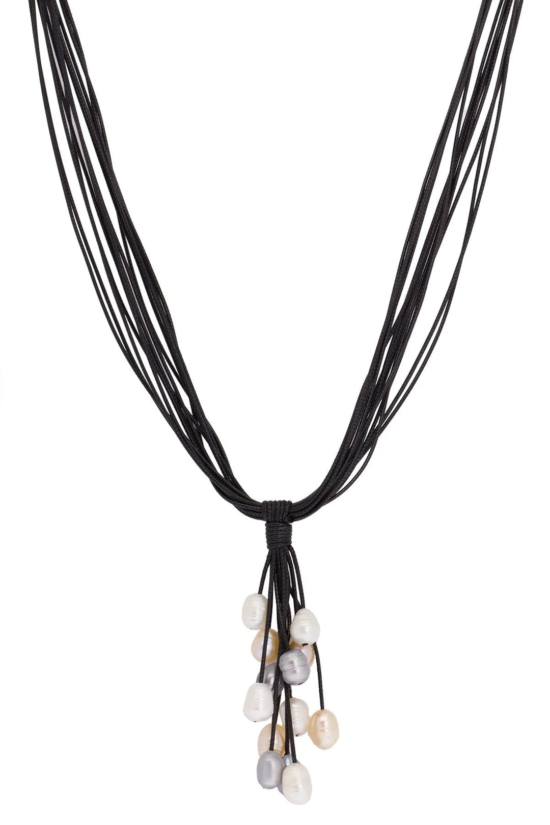 Tahitian Wax Corded Pearl Necklace Black