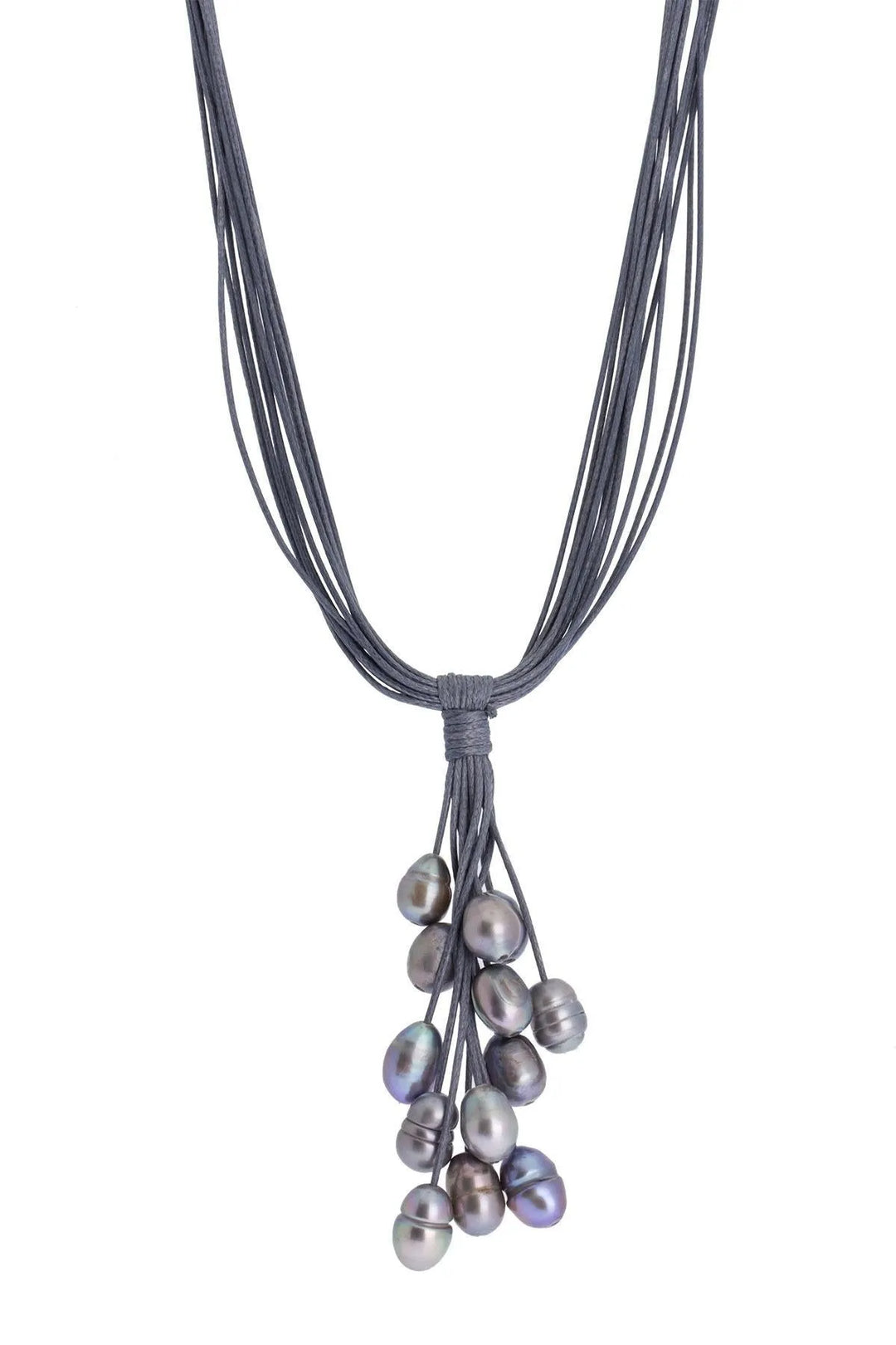Tahitian Wax Corded Pearl Necklace Light Slate Gray