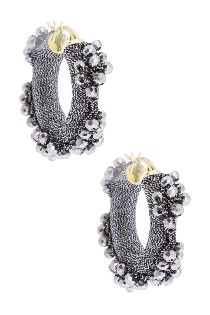 Royal Redux Beaded Hoop Earring Silver