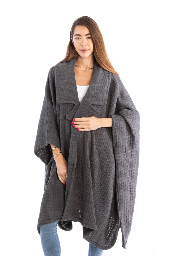 Regina Waffle Jacket Kimono Dark Grey