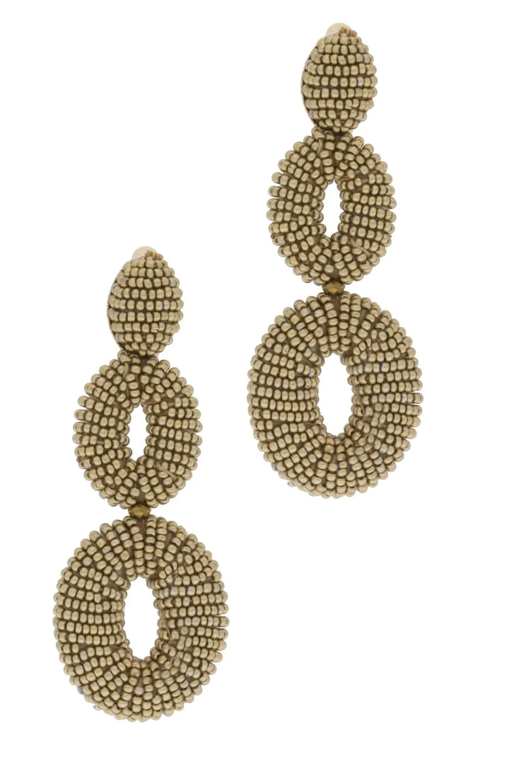 Gold Beaded Statement Earring Gold