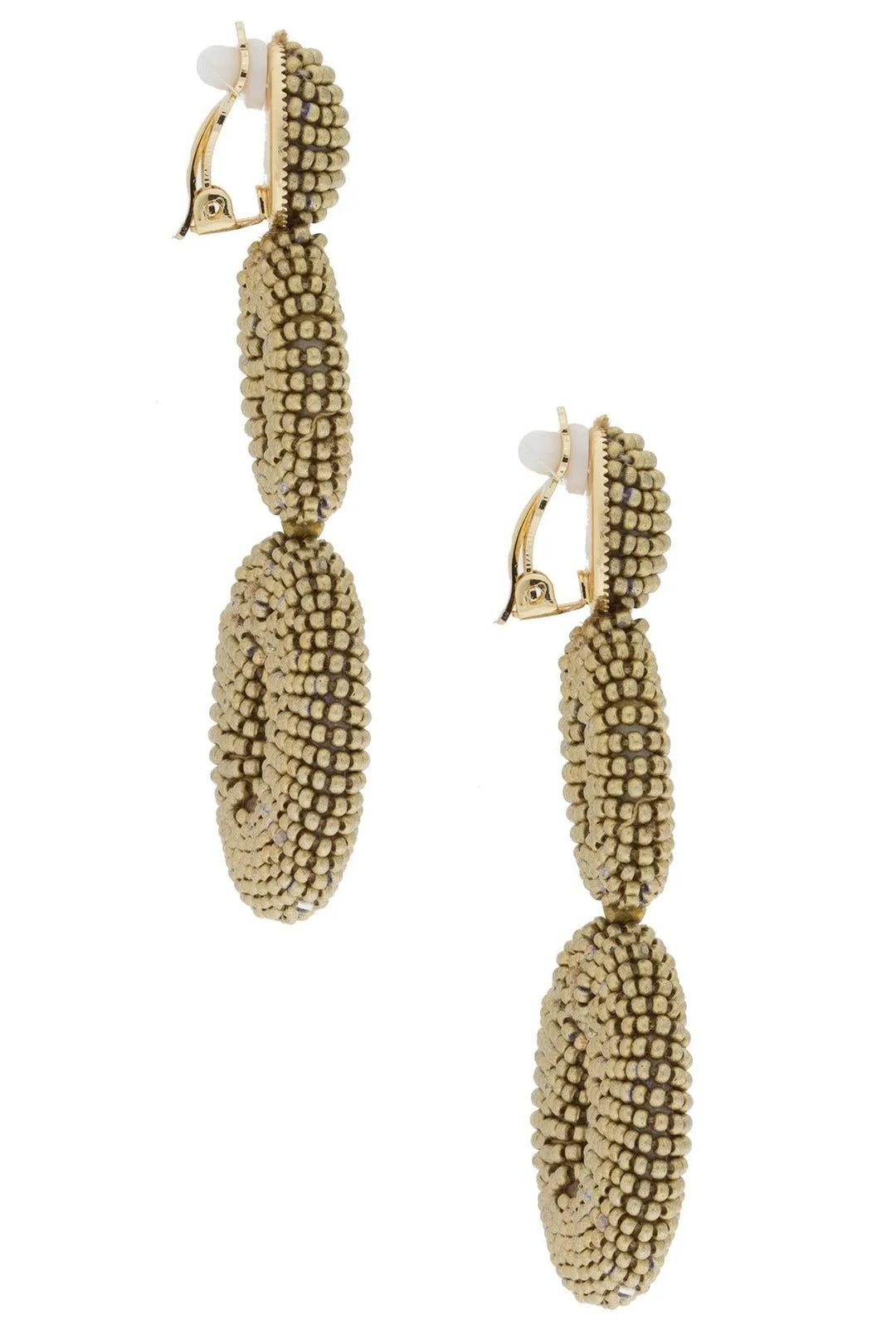 Gold Beaded Statement Earring Gold