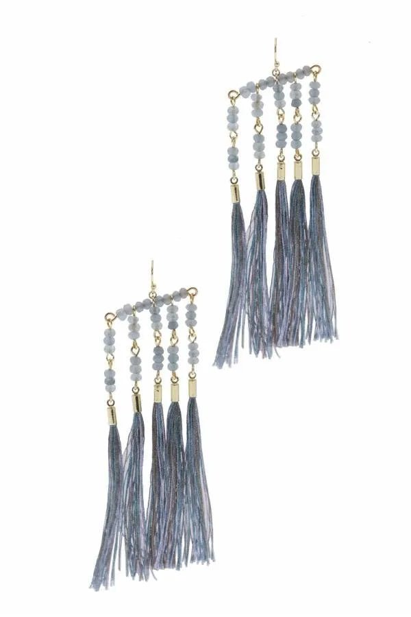 Kavali Tassel Earring Light Slate Gray