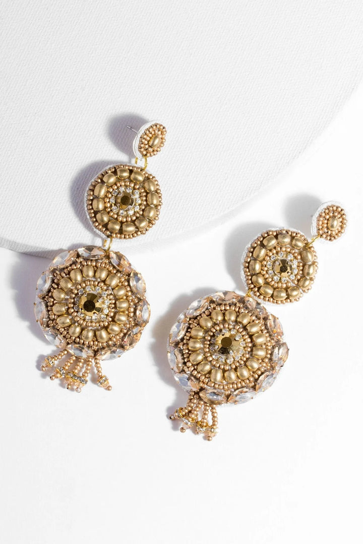 Dionysus Beaded Statement Earring Gold