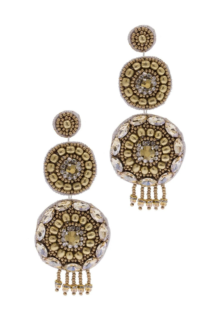 Dionysus Beaded Statement Earring Gold