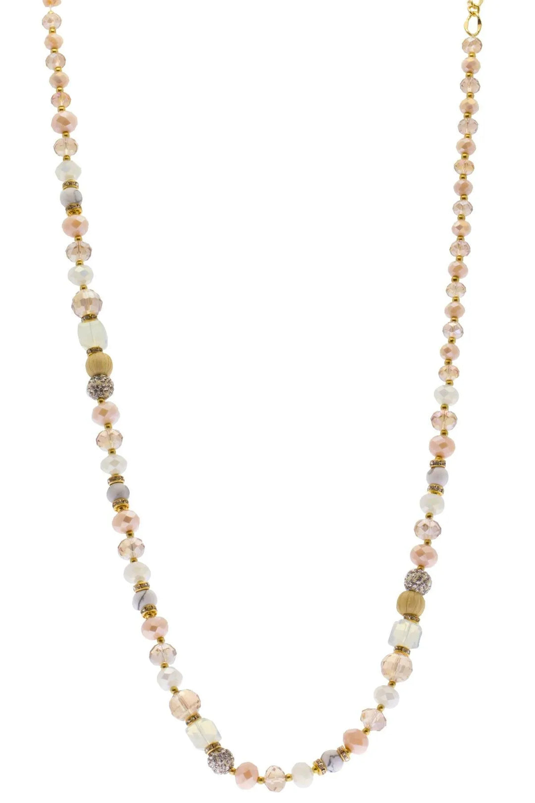 Broadcast Long Beaded Necklace Bisque