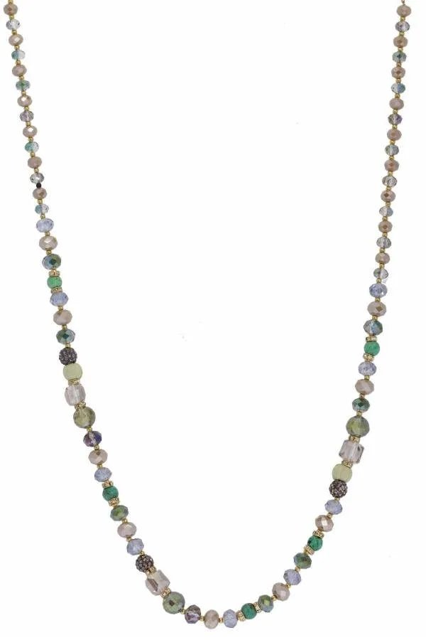 Broadcast Long Beaded Necklace Darkseagreen