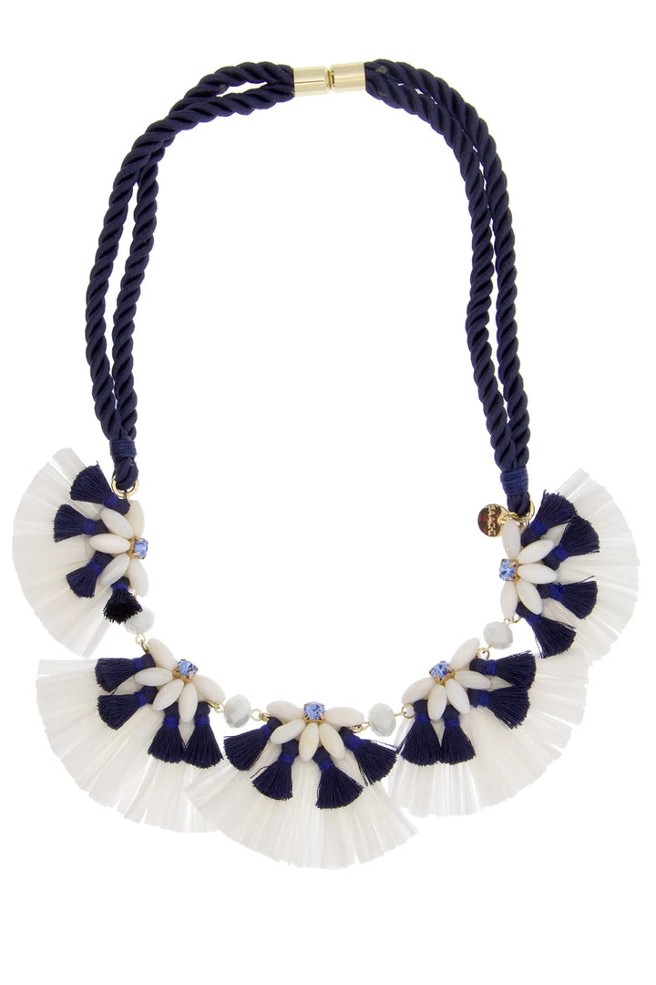 Fiesta Floral Necklace Navy