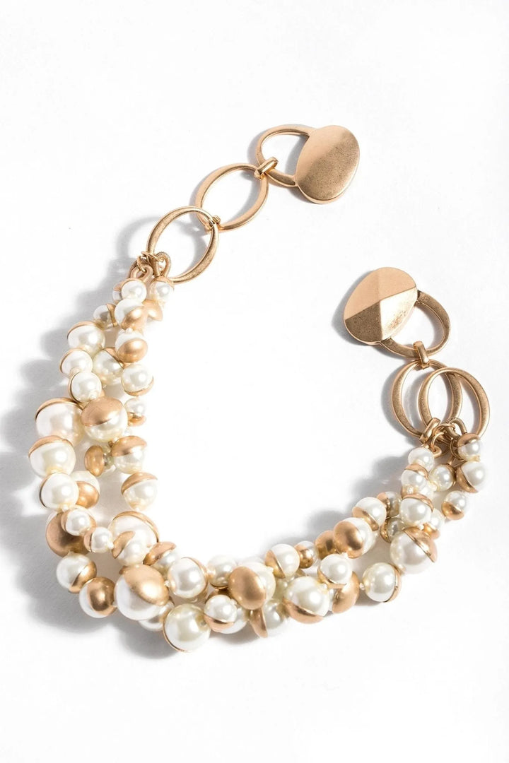 Half Moon Pearl Statement Necklace White