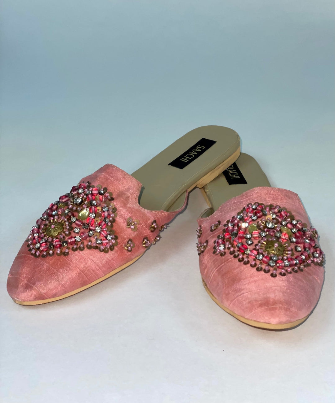 Pink Embroidered Flats Pink