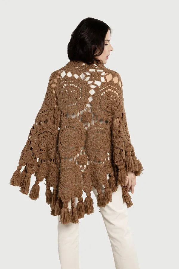 Crocheted Sunshine Shawl Brown