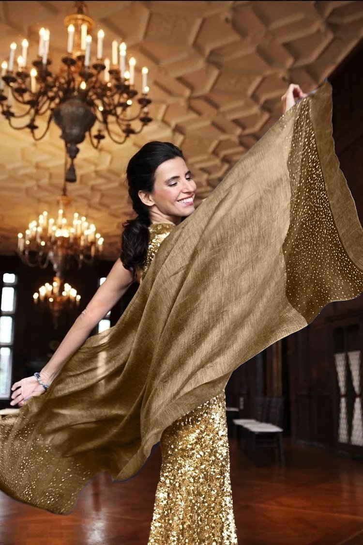 Star Gazer Scarf in Sand Gold